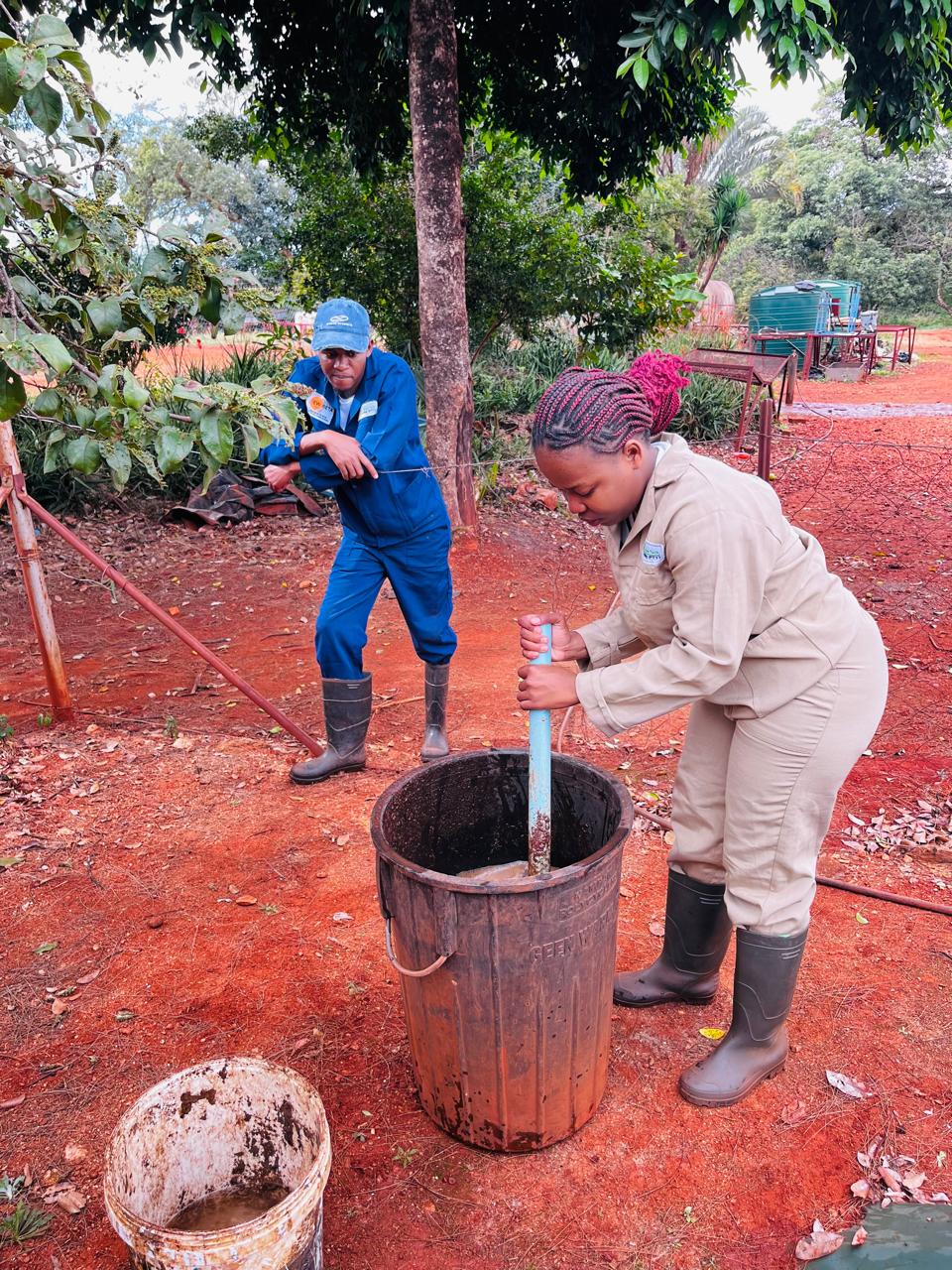 Univen Team Feeding the Digester